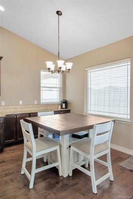Chandelier, Dining room, Interior, Recessed Lighting, Wood Texture Flooring