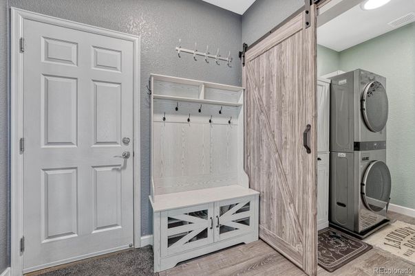 Interior, Recessed Lighting, Utility Closets, Washer, Wood Texture Flooring