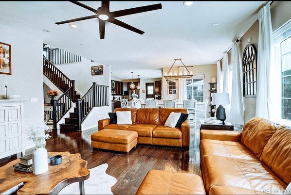 Interior, Kitchen, Living room, Pendant Lights, Recessed Lighting, Stainless Steel Appliances, Wood Texture Flooring