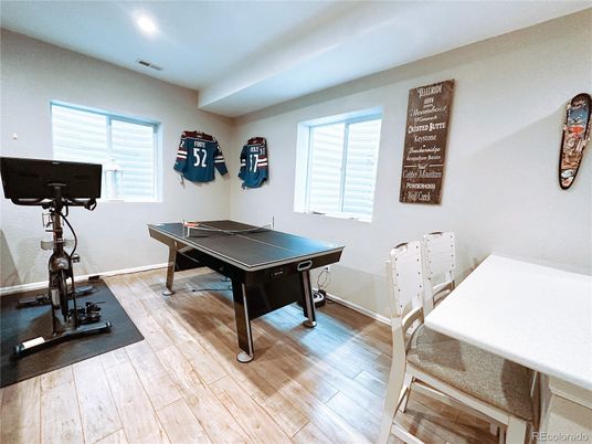 Fitness Equipment, Game Room, Interior, Recessed Lighting, Wood Texture Flooring