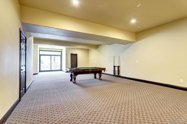 Billiard Table, Game Room, Interior, Recessed Lighting