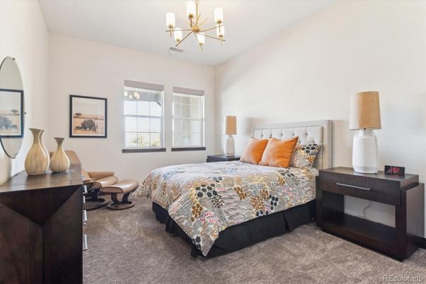 Bedroom, Chandelier, Interior