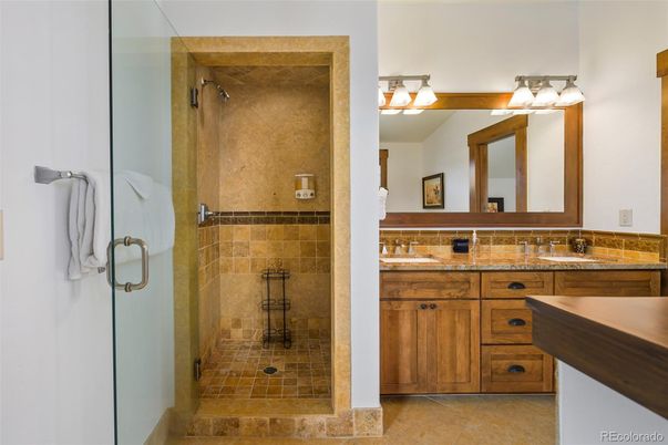 Bathroom, Dual Sink Vanities, Glass Shower, Interior