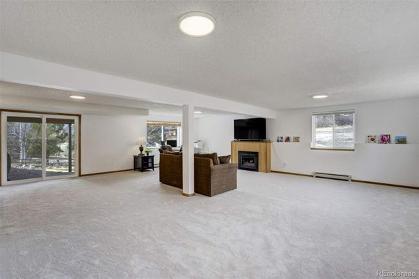 Empty room, Fireplace, Interior, Living room, Recessed Lighting