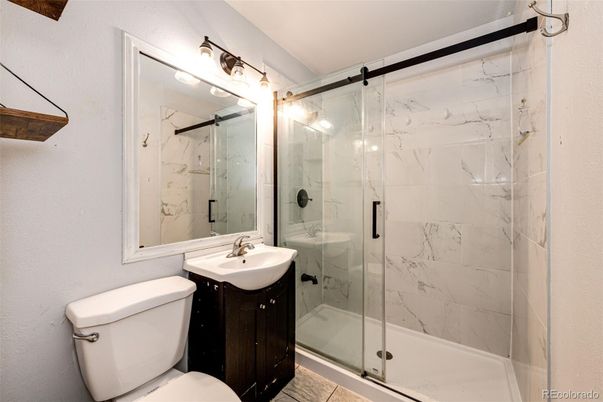 Bathroom, Glass Shower, Interior, Marble Walls