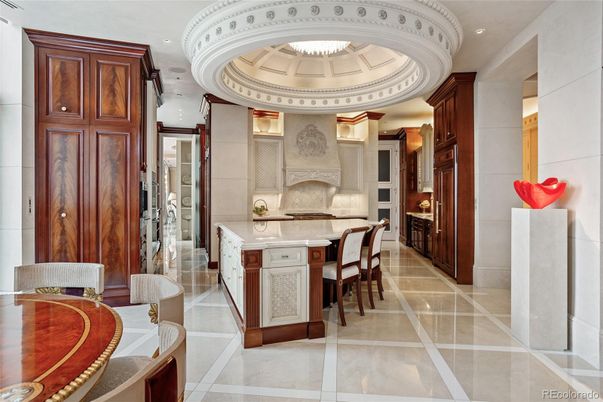 Chandelier, Interior, Kitchen, Recessed Lighting, Stainless Steel Appliances