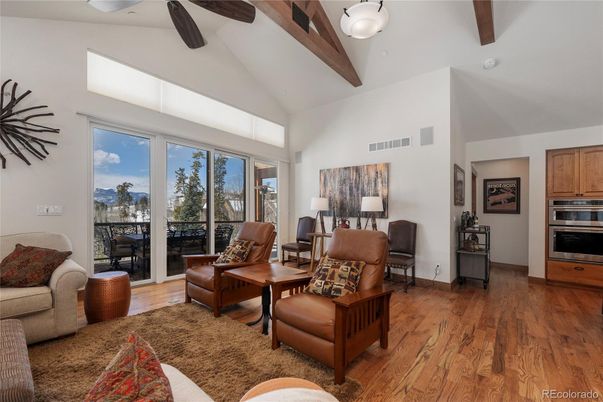 Interior, Kitchen, Living room, Stainless Steel Appliances, Wooden Beams, Wood Texture Flooring