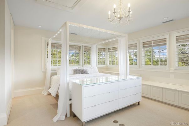 Bedroom, Chandelier, Interior, Recessed Lighting