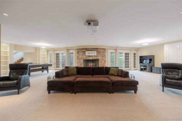 Fireplace, Interior, Living room, Recessed Lighting