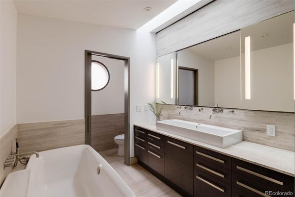 Bathroom, Dual Sink Vanities, Free Standing Baths, Interior, Wood Texture Flooring