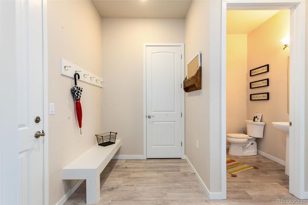 Bathroom, Interior, Recessed Lighting, Wood Texture Flooring