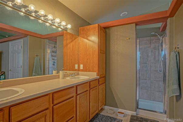Bathroom, Dual Sink Vanities, Glass Shower, Interior