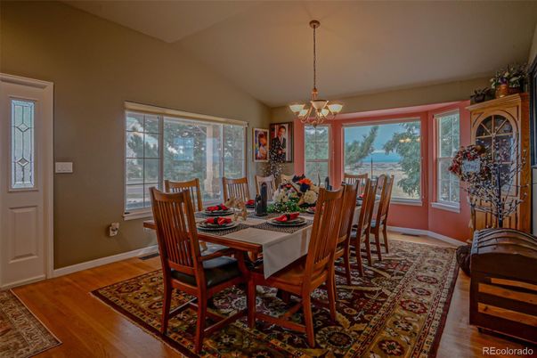 Chandelier, Dining room, Interior, Wood Texture Flooring