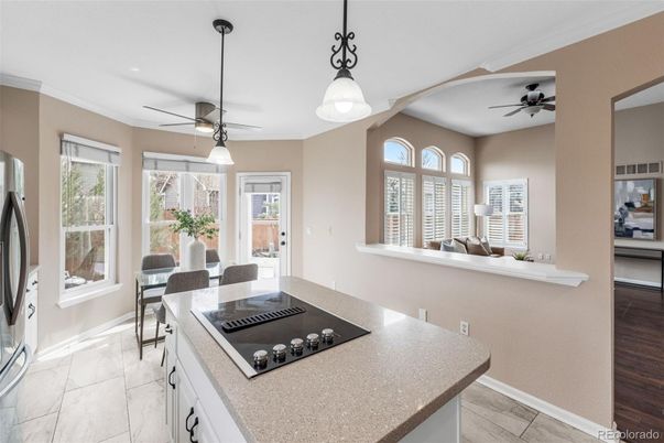 Dining room, Interior, Kitchen, Pendant Lights, Wood Texture Flooring