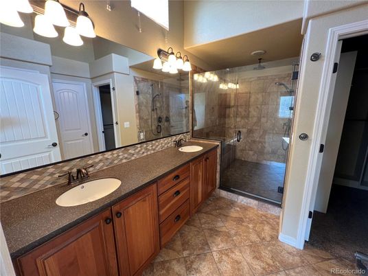 Bathroom, Dual Sink Vanities, Glass Shower, Interior