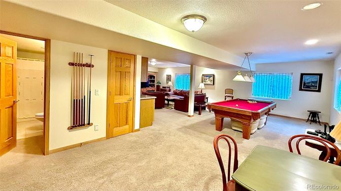 Billiard Table, Game Room, Interior, Living room, Pendant Lights, Recessed Lighting