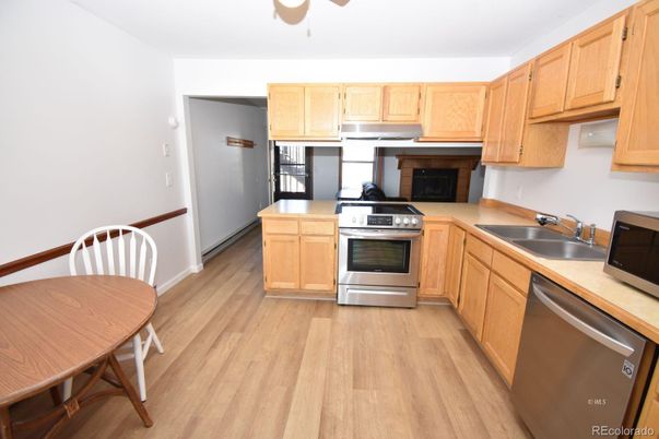 Interior, Kitchen, Stainless Steel Appliances, Wood Texture Flooring