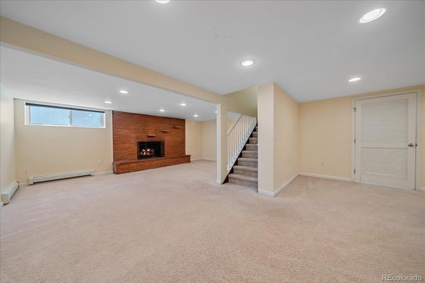 Empty room, Fireplace, Interior, Recessed Lighting