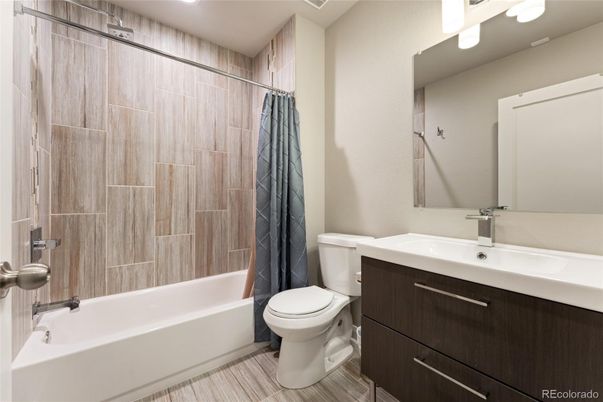 Bathroom, Interior, Recessed Lighting, Wood Texture Flooring