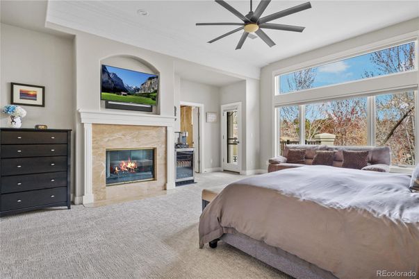 Bedroom, Fireplace, Interior, Recessed Lighting