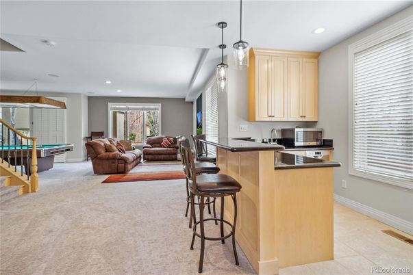 Billiard Table, Game Room, Interior, Kitchen, Living room, Pendant Lights, Recessed Lighting