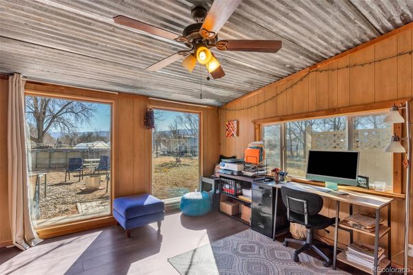 Home Office, Interior, Wood Texture Flooring, Wooden Walls