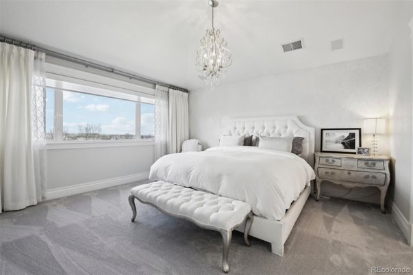Bedroom, Chandelier, Interior
