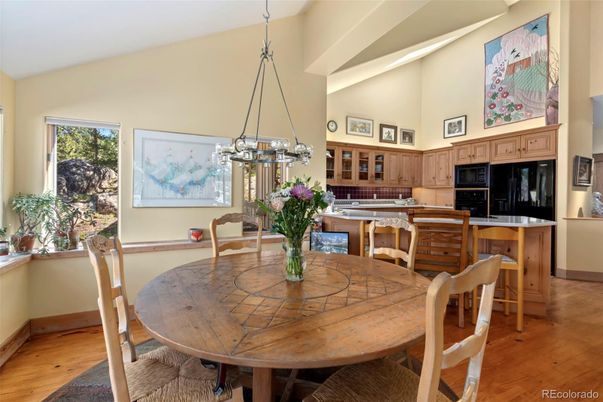 Chandelier, Dining room, Interior, Kitchen, Pendant Lights, Wood Texture Flooring
