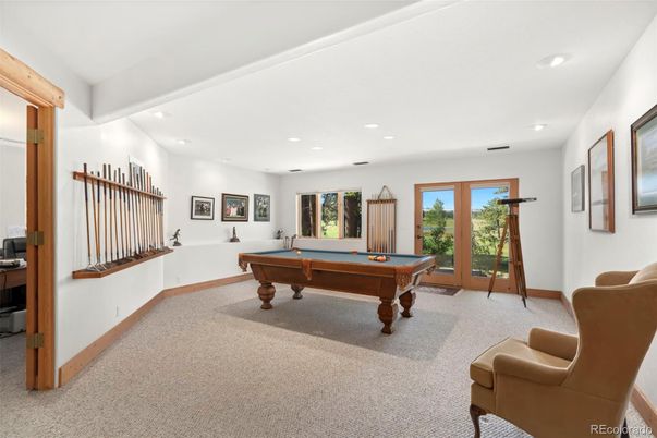 Billiard Table, Game Room, Interior, Recessed Lighting