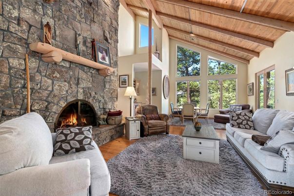 Fireplace, Interior, Living room, Stone Walls, Wooden Beams, Wooden Ceilings, Wood Texture Flooring