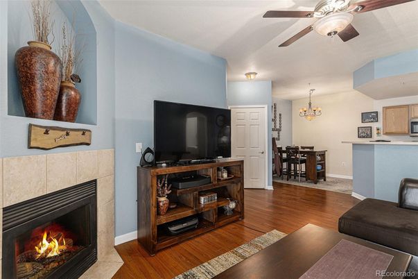 Chandelier, Dining room, Fireplace, Interior, Wood Texture Flooring