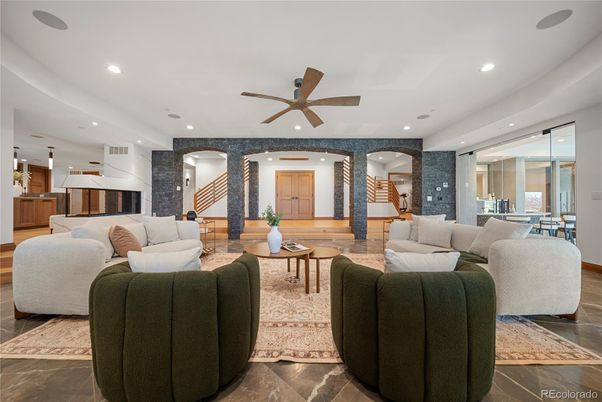 Interior, Kitchen, Living room, Recessed Lighting, Wood Texture Flooring