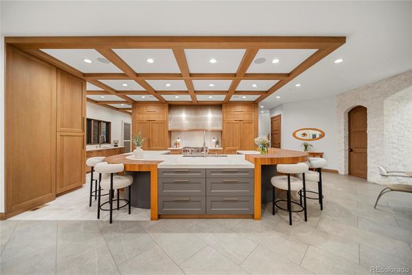 Interior, Kitchen, Recessed Lighting, Wooden Beams