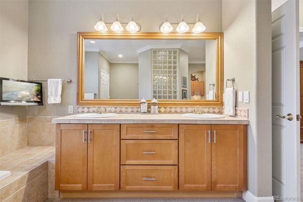 Bathroom, Dual Sink Vanities, Interior, Tile Countertops