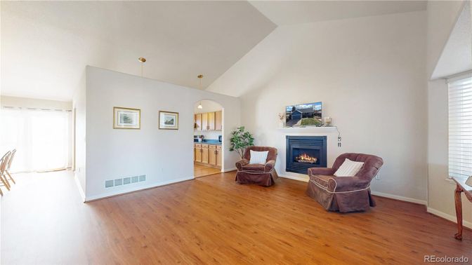 Fireplace, Interior, Pendant Lights, Wood Texture Flooring