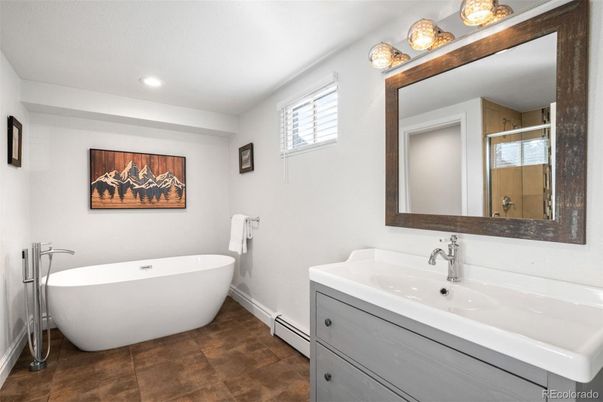 Bathroom, Dual Sink Vanities, Free Standing Baths, Interior, Recessed Lighting