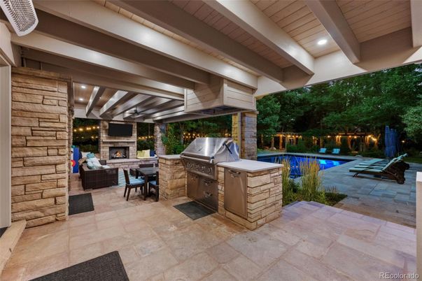 Exterior, Fireplace, Pool