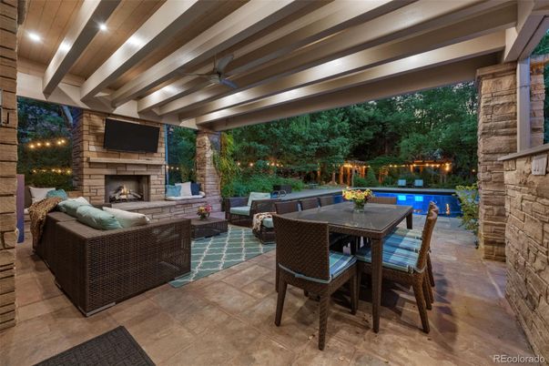 Exterior, Fireplace, Pool