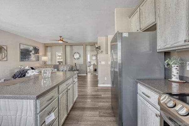 Interior, Kitchen, Stainless Steel Appliances, Wood Texture Flooring