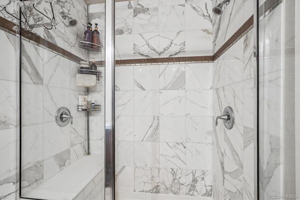 Bathroom, Glass Shower, Interior, Marble Walls