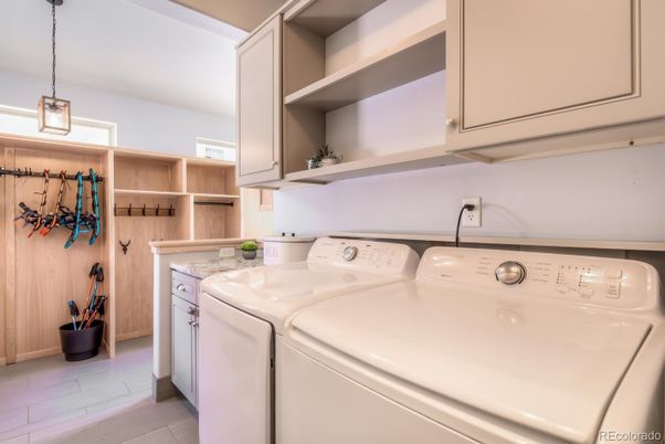 Interior, Pendant Lights, Washer, Wood Texture Flooring