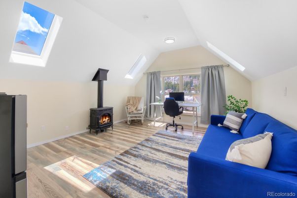 Fireplace, Home Office, Interior, Wood Texture Flooring
