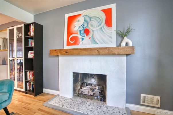 Fireplace, Interior, Wood Texture Flooring