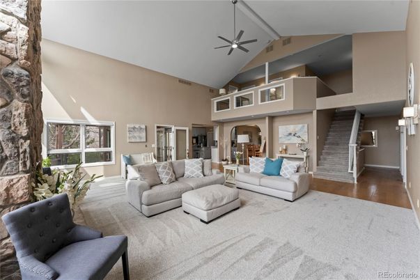 Interior, Living room, Stone Walls, Wood Texture Flooring
