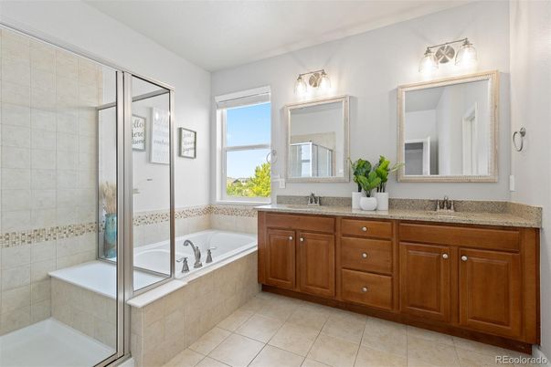 Bathroom, Dual Sink Vanities, Glass Shower, Interior