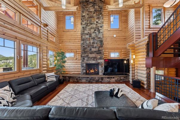 Fireplace, Interior, Living room, Wooden Beams, Wood Texture Flooring, Wooden Walls