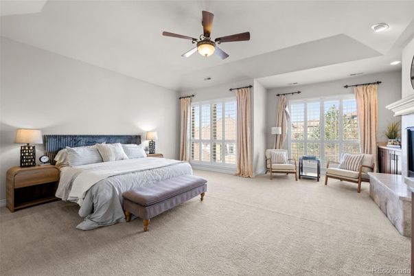Bedroom, Fireplace, Interior, Recessed Lighting