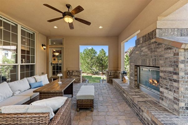 Exterior, Fireplace, Living room, Recessed Lighting