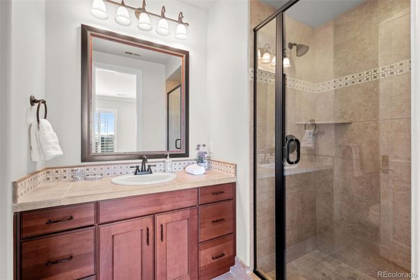 Bathroom, Glass Shower, Interior, Tile Countertops