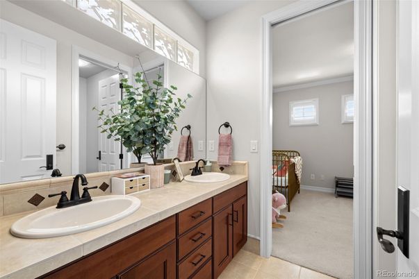 Bathroom, Dual Sink Vanities, Interior, Tile Countertops